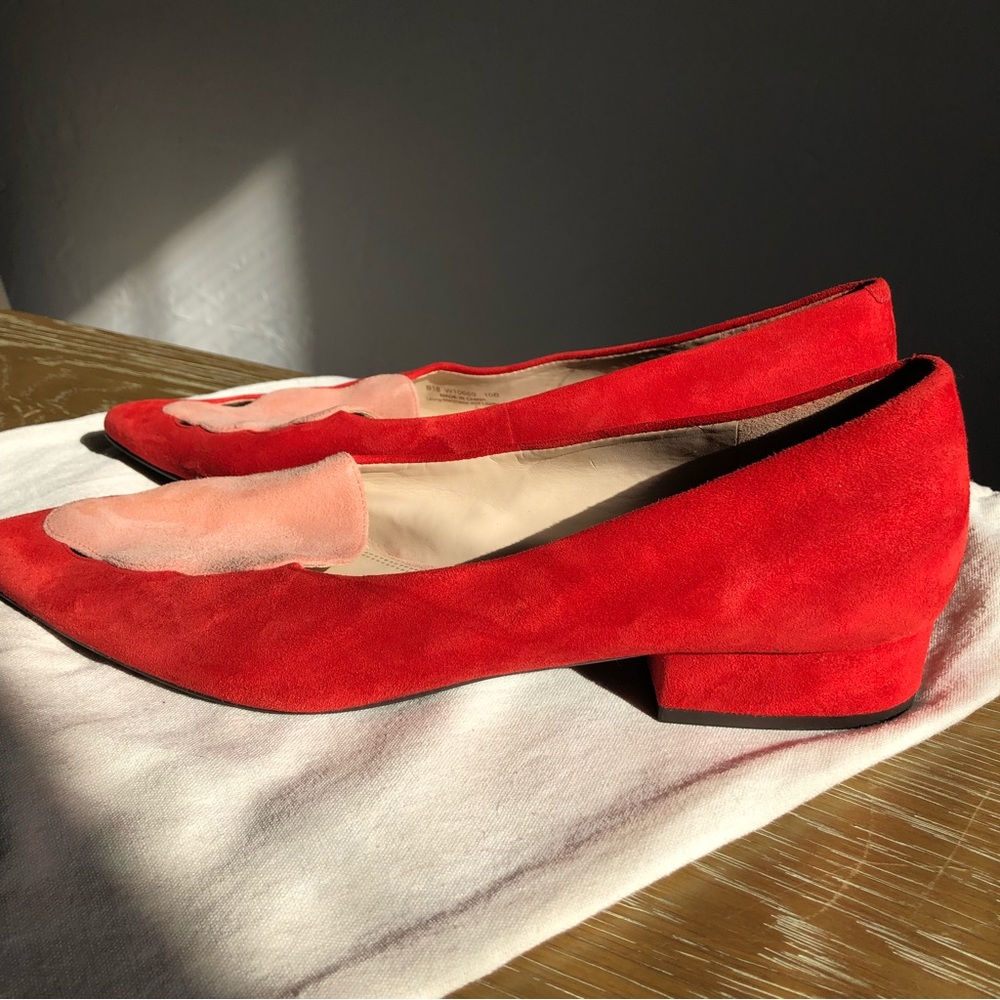 Cole Haan Leah Skimmer Leather Flats red and pink pointy toe Size: 10B - Picture 7 of 12